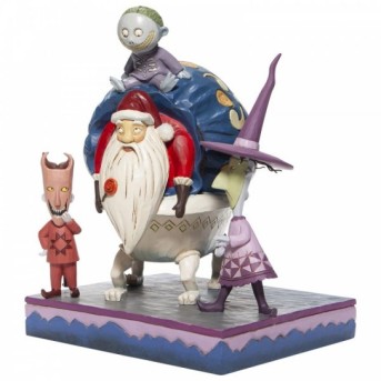Figura de Jim Shore Lock Shock & Barrel Santa - Pesadilla antes de Navidad