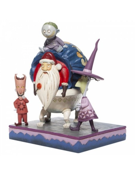 Figura de Jim Shore Lock Shock & Barrel Santa - Pesadilla antes de Navidad
