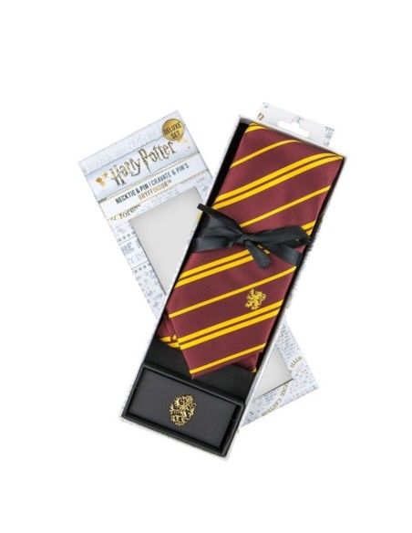 Corbata Deluxe Gryffindor Con Broche - Harry Potter