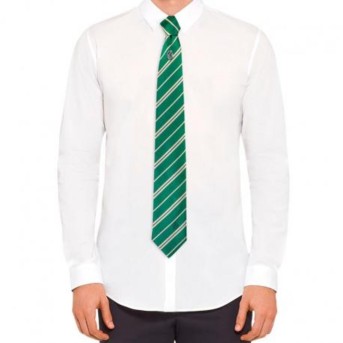 Corbata Deluxe Slytherin Con Broche - Harry Potter