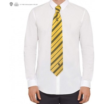 Corbata Deluxe Hufflepuff Con Broche - Harry Potter