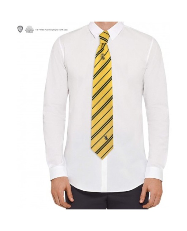 Corbata Deluxe Hufflepuff Con Broche - Harry Potter