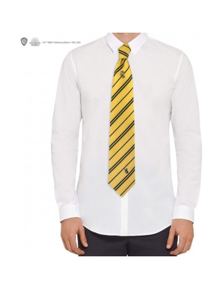 Corbata Deluxe Hufflepuff Con Broche - Harry Potter