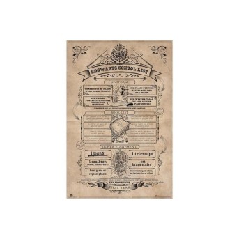 Póster Lista materiales de Hogwarts - Harry Potter