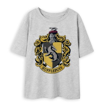 Camiseta Harry Potter Gris - Escudo Hufflepuff