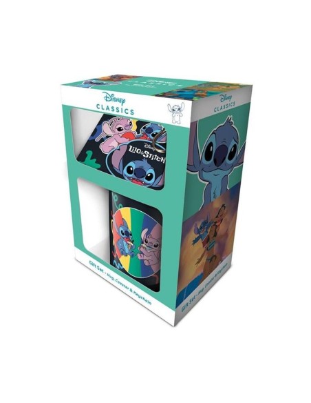 Set Tazza, Portachiavi e Sottobicchiere - Stitch e Angel