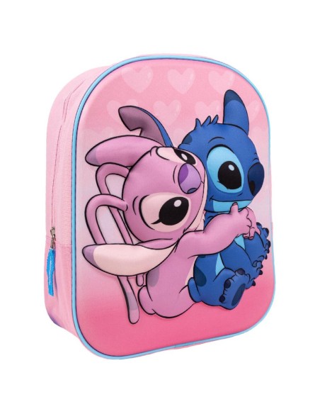 Mochila Infantil Stitch 3D Rosa