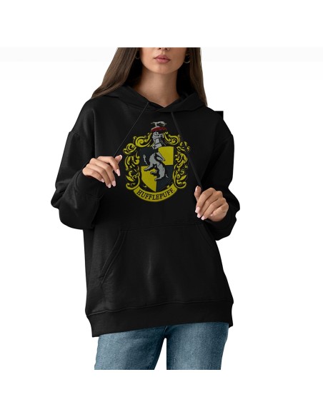 Sudadera Escudo Hufflepuff Negro - Harry Potter Exclusiva REINO de juguetes