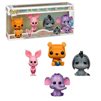Figura Funko Pop! 4 Pack Winnie The Pooh, Piglet, Eeyore y Heffalump Glitter   Disney