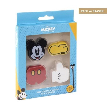 Goma de Borrar Pack x4 Mickey Mouse Back To School