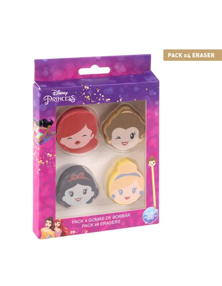 Pack 4 Princesas Goma de Borrar Disney